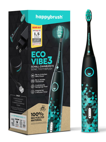 Happy Brush Sonische tandenborstel "Eco Vibe3" zwart/mintgroen