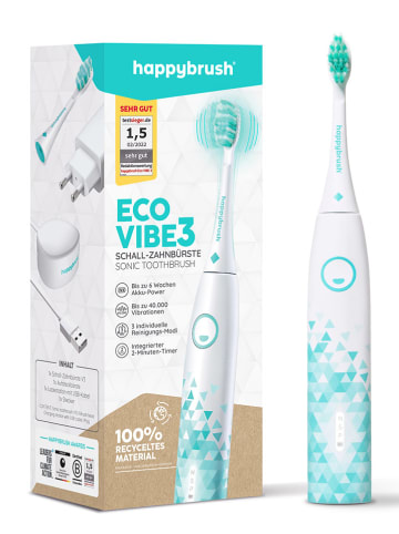 Happy Brush Schallzahnbürste "Eco Vibe3" in Weiß/ Mint