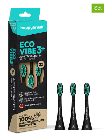 Happy Brush 3er-Set: Aufsteckbürsten "Eco Vibe3+"