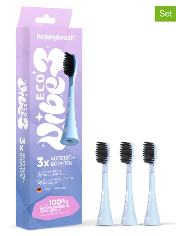 happybrush 3er-Set: Aufsteckbürsten "Eco Vibe3+ Sunrise"