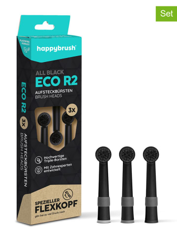 happybrush 3er-Set: Aufsteckbürsten "Eco R2"
