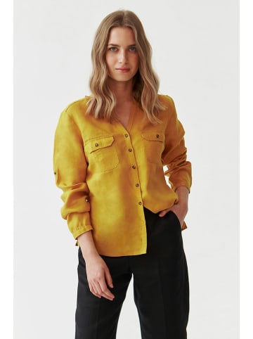 TATUUM Linnen blouse mosterdgeel