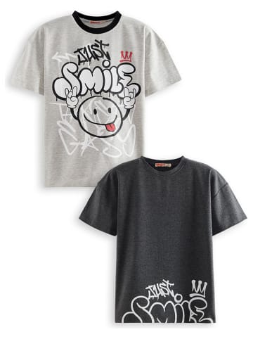 Denokids 2er-Set: Shirts in Anthrazit/ Grau