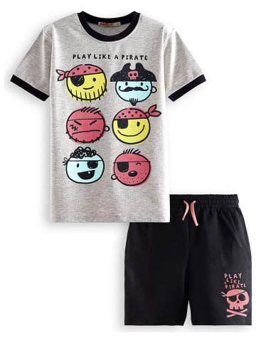 Denokids 2-delige outfit grijs/zwart