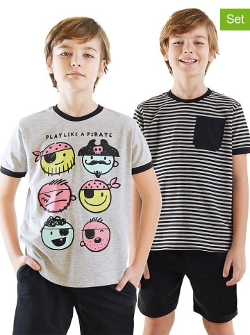 Denokids 2-delige set: shirts grijs