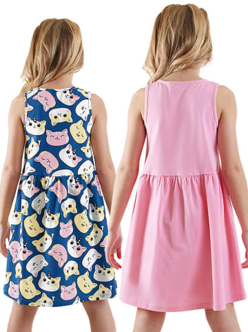 Denokids 2er-Set: Kleider in Rosa/ Bunt