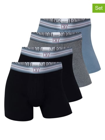 CR7 4-delige set: boxershorts donkerblauw/lichtblauw/grijs