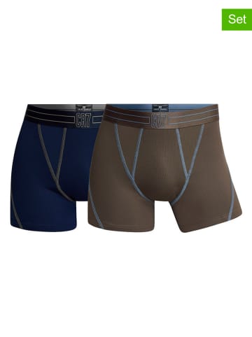CR7 2-delige set: boxershorts donkerblauw/bruin