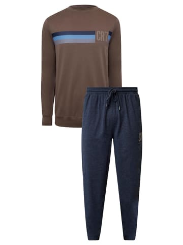 CR7 Pyjama in Braun/ Dunkelblau