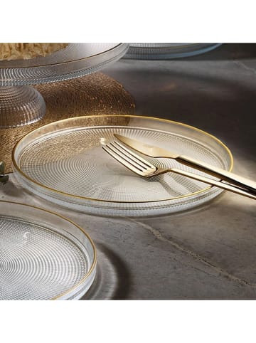 Hermia 7tlg.Set: Dessertteller in Transparent/ Gold