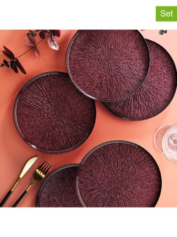 Hermia 6er-Set: Dessertteller in Schwarz/ Rot - Ø 21 cm