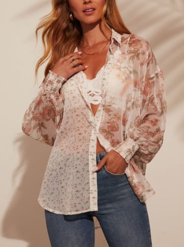 Milan Kiss Hemd in Creme/ Rosa/ Hellbraun