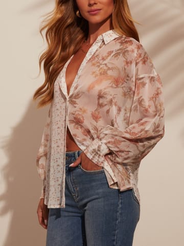 Milan Kiss Hemd in Creme/ Rosa/ Hellbraun