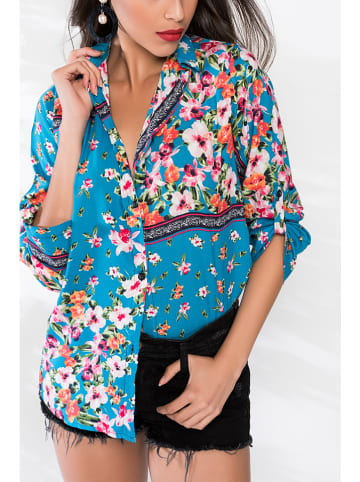 Milan Kiss Hemd in Blau/ Pink