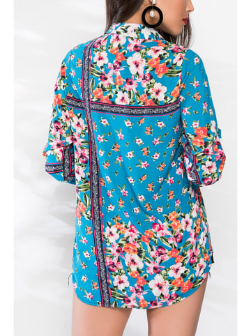 Milan Kiss Hemd in Blau/ Pink