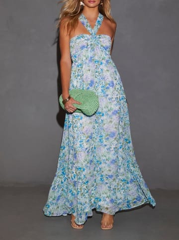 Milan Kiss Kleid in Hellblau/ Weiß/ Lila