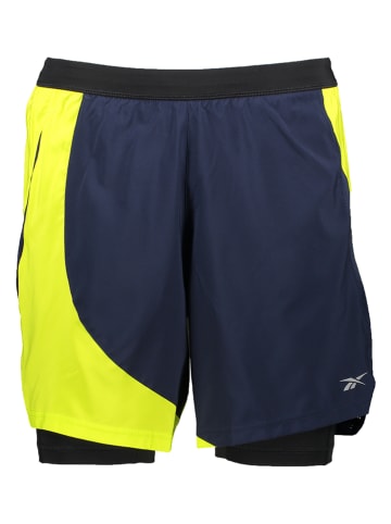 Reebok Hardloopshort donkerblauw/geel