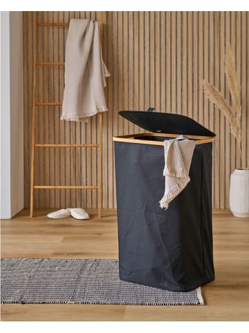Zeller Wäschesammler in Schwarz - (B)41 x (H)69 x (T)34 cm
