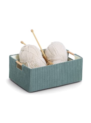 Zeller Aufbewahrungskorb in Blau - (B)34 x (H)23,5 x (T)13 cm