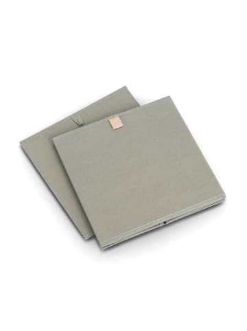 Zeller 2-delige set: opbergboxen kaki - (B)32 x (H)32 x (D)32 cm