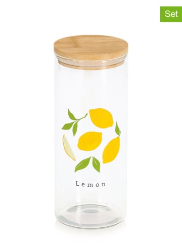 Zeller 2er-Set: Vorratsgläser "Lemon" in Gelb/ Grün - (H)22,5 x Ø 9 cm