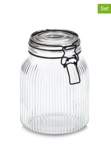 Zeller 2er-Set: Vorratsgläser in Transparent - (H)17,4 x Ø 12,8 cm