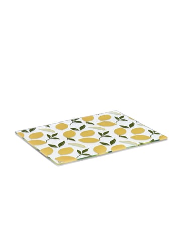 Zeller Glazen snijplank "Lemons" geel/groen/wit - (B)40 x (H)30 cm