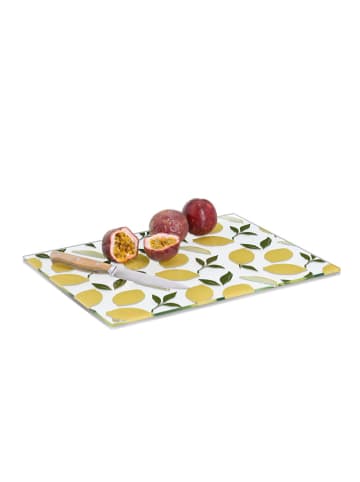 Zeller Glasschneideplatte "Lemons" in Gelb/ Grün/ Weiß - (B)40 x (H)30 cm
