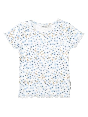 Marc O'Polo Junior Shirt "RIB" in Weiß/ Hellblau