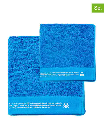 Benetton 2-delige handdoekenset blauw