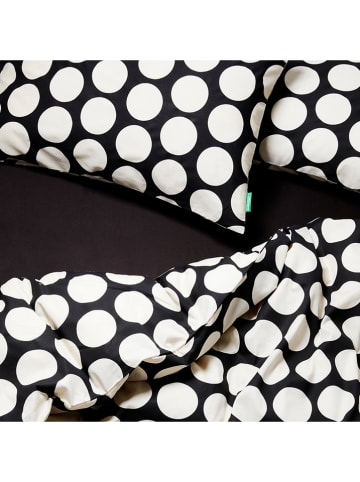 Benetton 4-delige beddengoedset zwart/wit