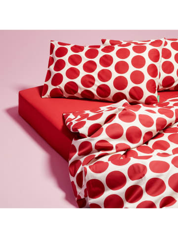Benetton 4-delige beddengoedset rood/wit