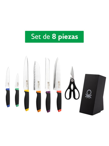 Benetton 9tlg. Messerblock-Set in Schwarz