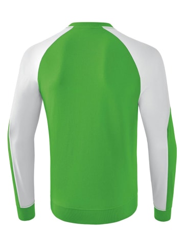 erima Sweatshirt "Essential 5-C" in Grün/ Weiß