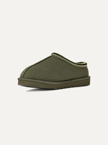 UGG Skórzane kapcie "Tasman" w kolorze zielonym