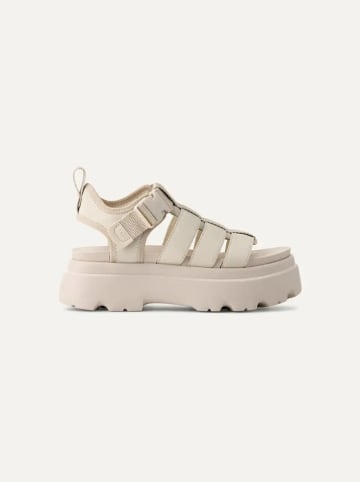 UGG Skórzane sandały "Cora" w kolorze kremowym