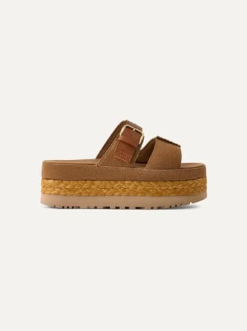 UGG Leder-Pantoletten "Aubrey" in Hellbraun