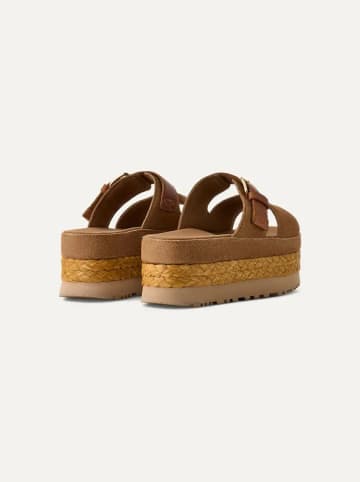 UGG Leder-Pantoletten "Aubrey" in Hellbraun
