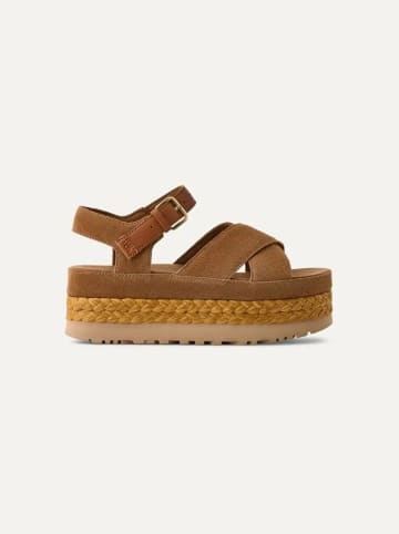 UGG Skórzane sandały "Aubrey" w kolorze jasnobrązowym