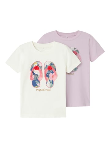 name it 2er-Set: Shirts in Rosa/ Creme