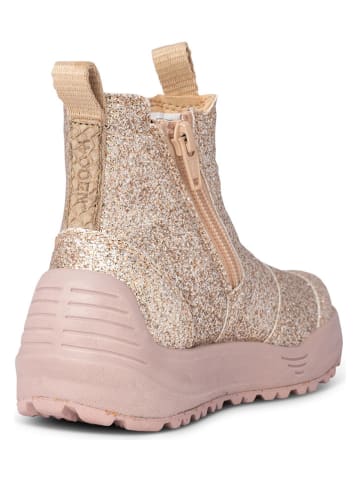 WODEN Chelseaboots "Silja Glitter" beige/goudkleurig