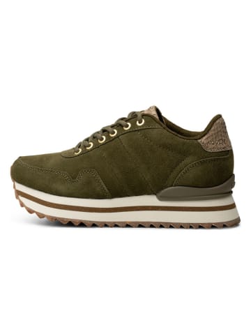 WODEN Leder-Sneakers "Nora III Suede" in Khaki