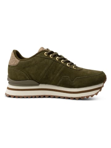 WODEN Leder-Sneakers "Nora III Suede" in Khaki