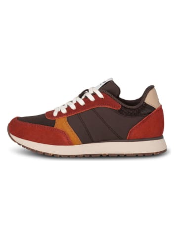 WODEN Leder-Sneakers "Ronja" in Rot/ Braun