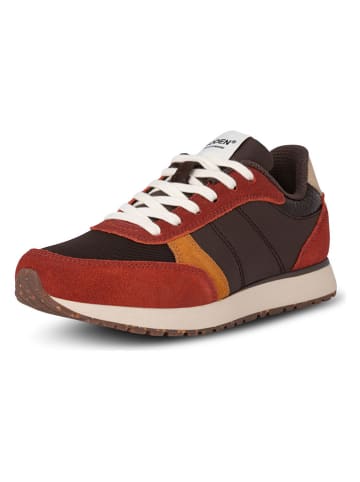 WODEN Leder-Sneakers "Ronja" in Rot/ Braun