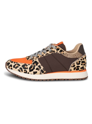 WODEN Leren sneakers "Ronja Cowhair" bruin