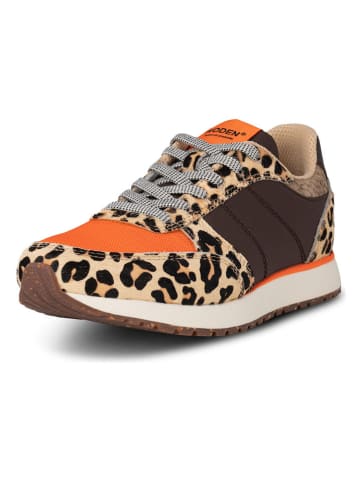 WODEN Leren sneakers "Ronja Cowhair" bruin