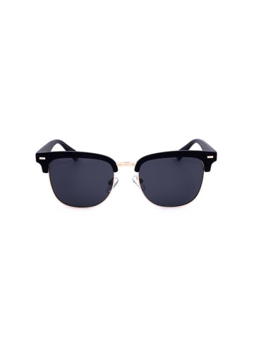 Polaroid Unisex-Sonnenbrille in Schwarz-Gold/ Dunkelblau
