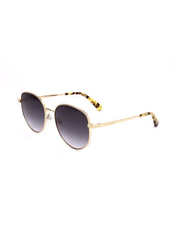 Ted Baker Damskie okulary przeciwsłoneczne w kolorze złoto-szarym