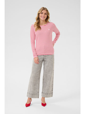 Kaffe Longsleeve "Liddy" in Pink/ Weiß